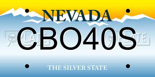 CBO40S Nevada License Plate