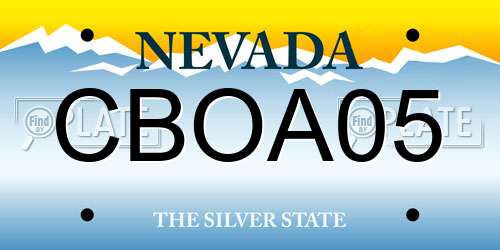 CBOA05 Nevada License Plate