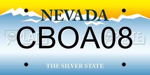 CBOA08 Nevada License Plate
