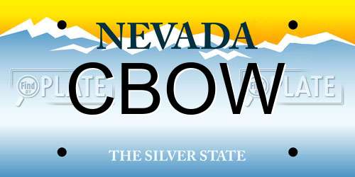 CBOW Nevada License Plate