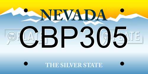 CBP305 Nevada License Plate