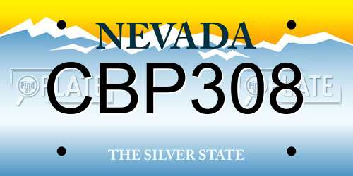 CBP308 Nevada License Plate