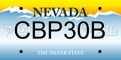 CBP30B Nevada License Plate
