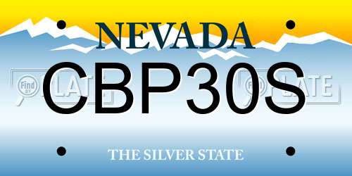 CBP30S Nevada License Plate