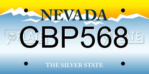 CBP568 Nevada License Plate