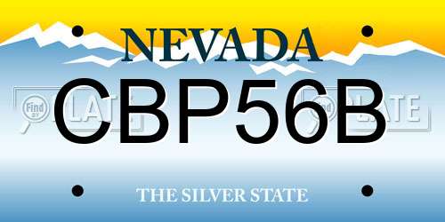 CBP56B Nevada License Plate