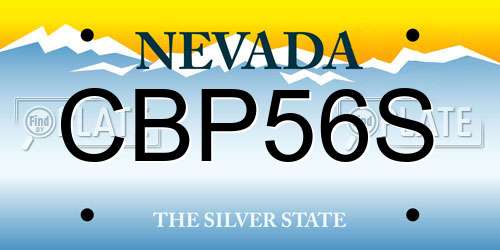 CBP56S Nevada License Plate