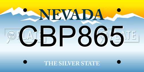 CBP865 Nevada License Plate