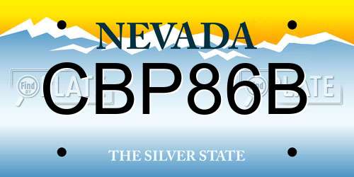 CBP86B Nevada License Plate