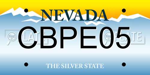 CBPE05 Nevada License Plate