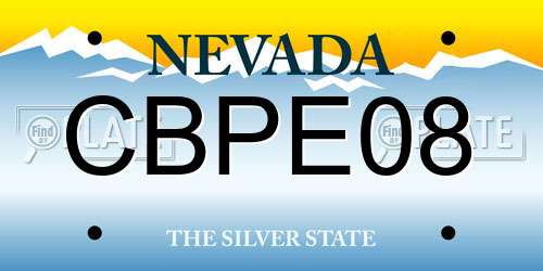 CBPE08 Nevada License Plate