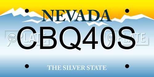 CBQ40S Nevada License Plate