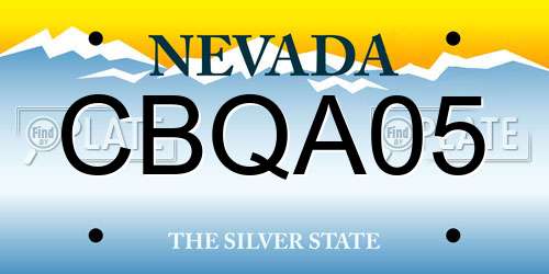 CBQA05 Nevada License Plate