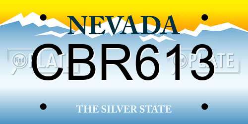 CBR613 Nevada License Plate