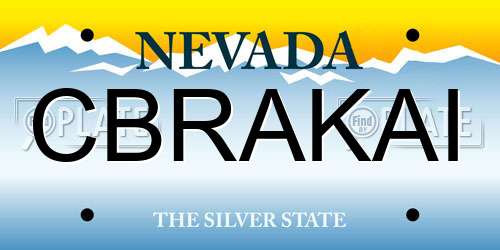 CBRAKAI Nevada License Plate