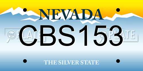 CBS153 Nevada License Plate