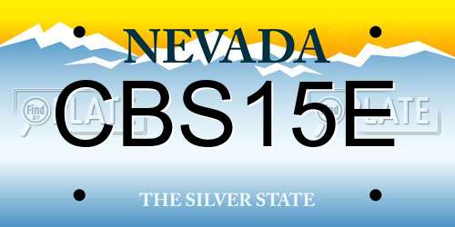 CBS15E Nevada License Plate