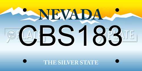 CBS183 Nevada License Plate