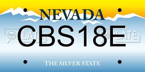 CBS18E Nevada License Plate