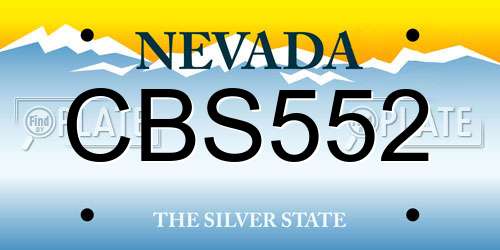 CBS552 Nevada License Plate