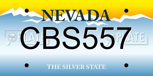 CBS557 Nevada License Plate