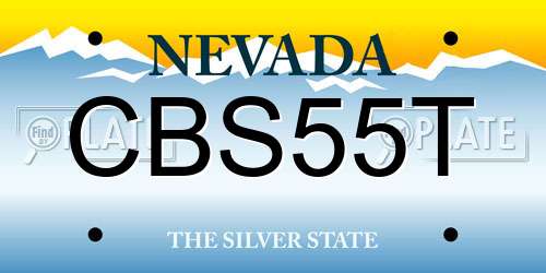 CBS55T Nevada License Plate