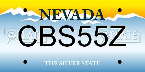 CBS55Z Nevada License Plate