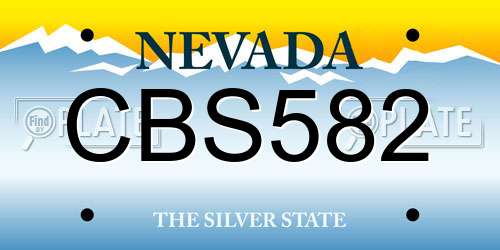 CBS582 Nevada License Plate