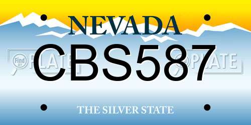 CBS587 Nevada License Plate