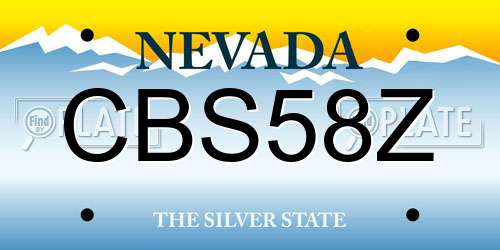 CBS58Z Nevada License Plate