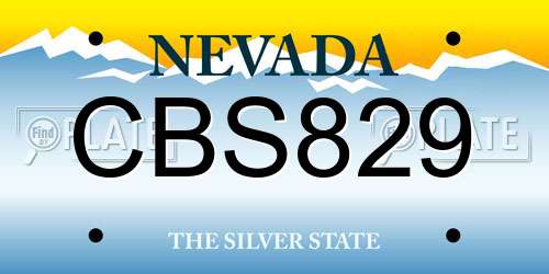 CBS829 Nevada License Plate