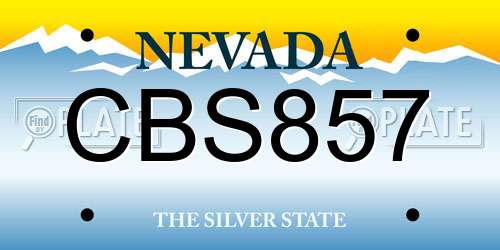 CBS857 Nevada License Plate