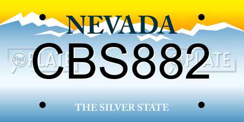 CBS882 Nevada License Plate