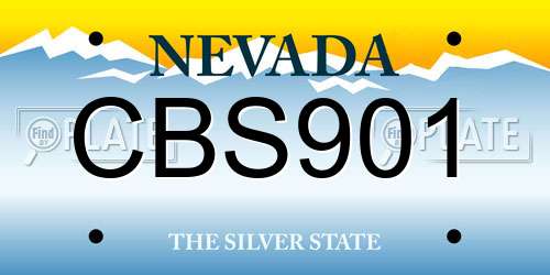 CBS901 Nevada License Plate
