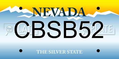 CBSB52 Nevada License Plate