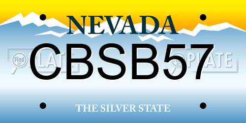 CBSB57 Nevada License Plate