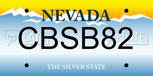 CBSB82 Nevada License Plate