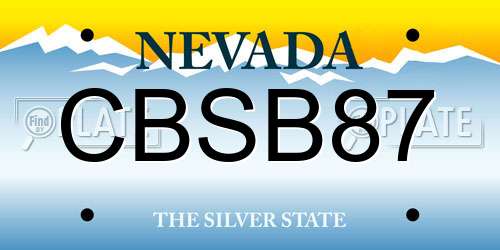 CBSB87 Nevada License Plate