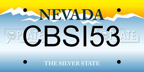 CBSI53 Nevada License Plate