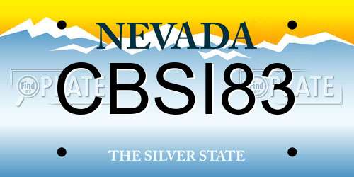 CBSI83 Nevada License Plate