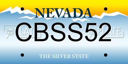 CBSS52 Nevada License Plate
