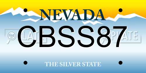 CBSS87 Nevada License Plate