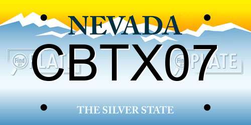 CBTX07 Nevada License Plate