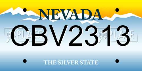CBV2313 Nevada License Plate