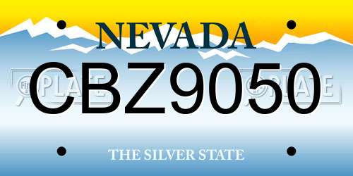 CBZ9050 Nevada License Plate