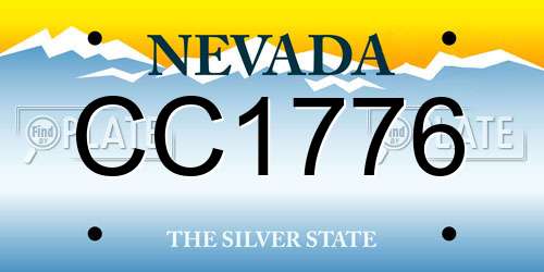 CC1776 Nevada License Plate