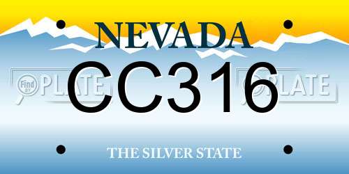 CC316 Nevada License Plate