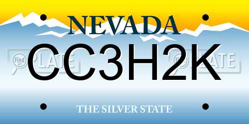 CC3H2K Nevada License Plate