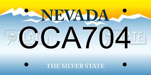 CCA704 Nevada License Plate