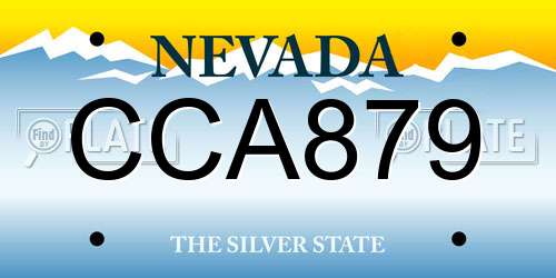 CCA879 Nevada License Plate